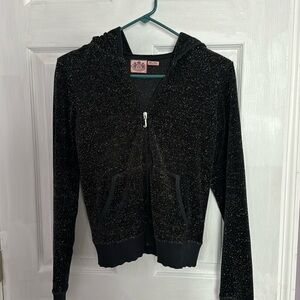 Womens juicy courture black sparkly hooded sweatshirt